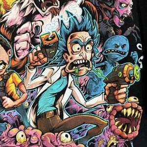 Rick and Morty men's crewneck shirt XL black‎ adult swim